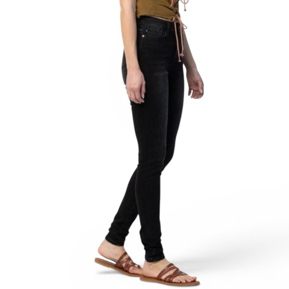 Judy Blue Uncuffed Skinny Fit Black Jeans 5/27 JB88450 - Picture 6 of 10